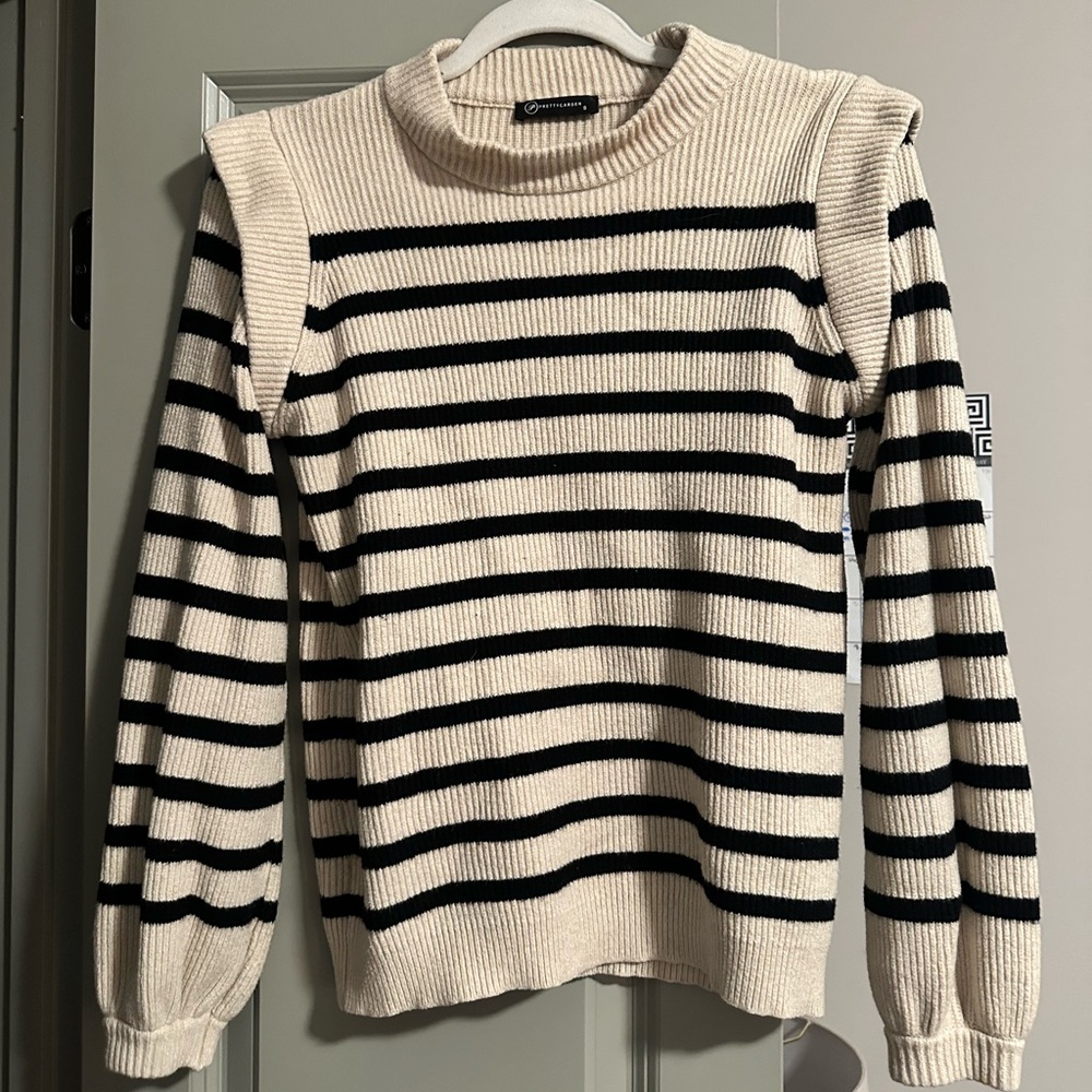Striped Black and Cream Sweater